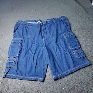 NEW KingSize Denim Jean Shorts Mens Size 54 Big & Tall Blue Cotton Cargo